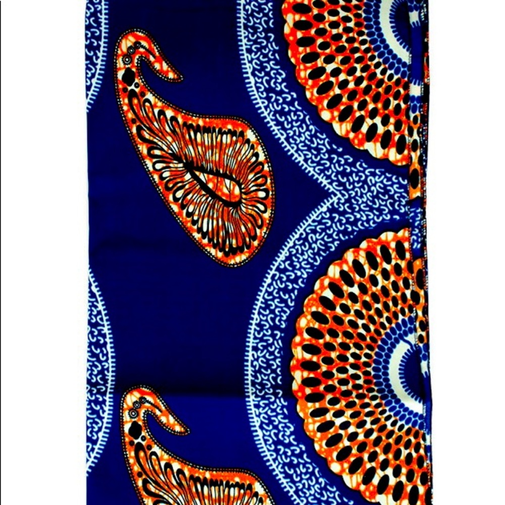 Blue and Orange print Headwrap